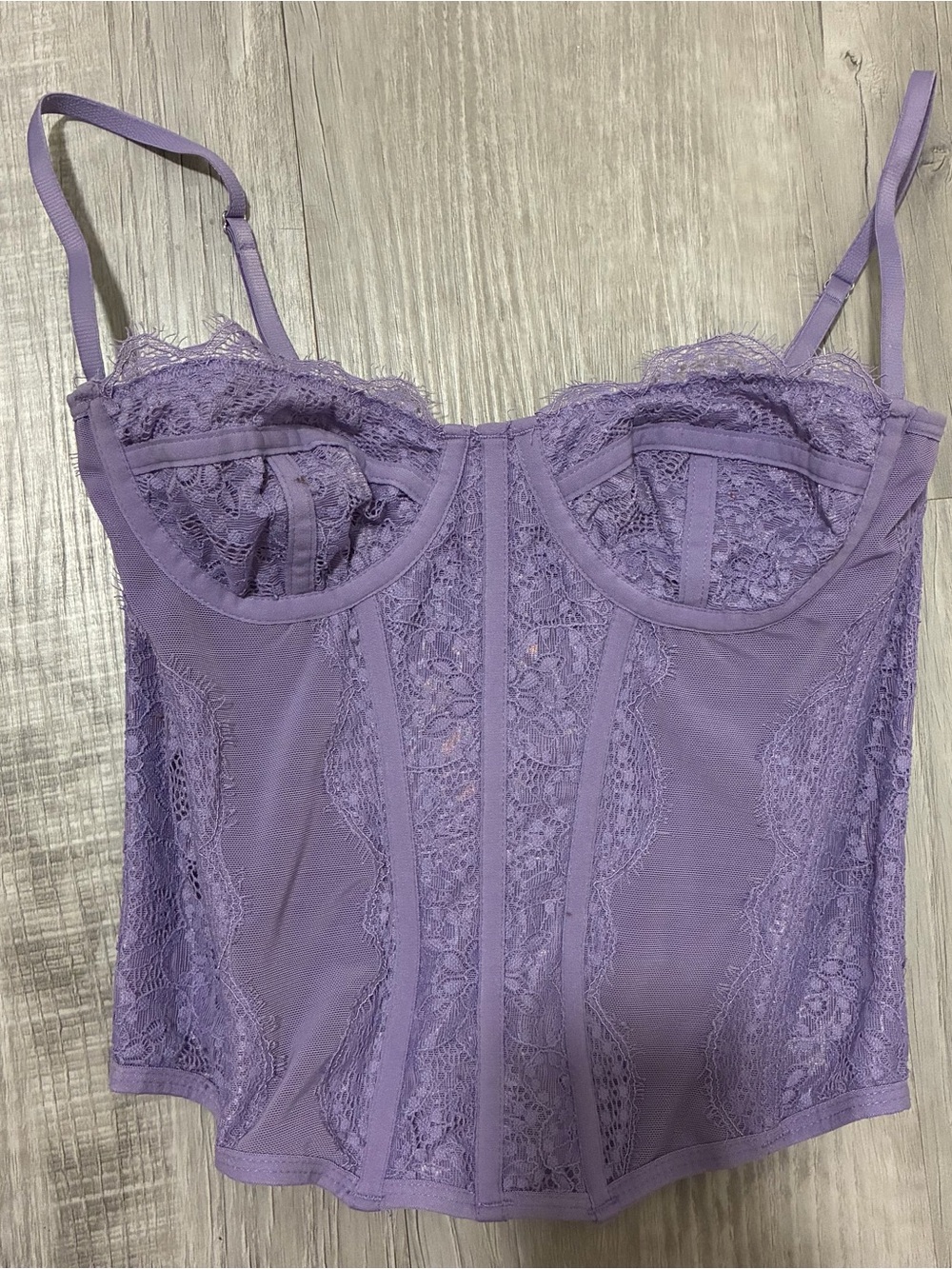 purple lace bustier corset top